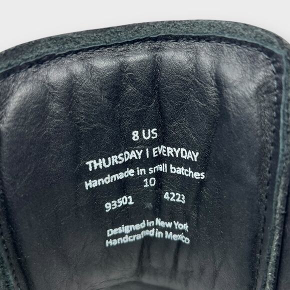 Thursday Boot Co. Dynasty Black Leather Lace-Up Platform Combat Boots Size 8 - Picture 7 of 15